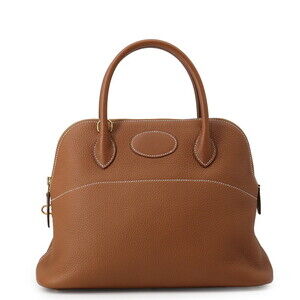 Hermes Bolide 31 Handbag, Gold, Taurillon Clemence Leather, D Stamp, HERMES 2...